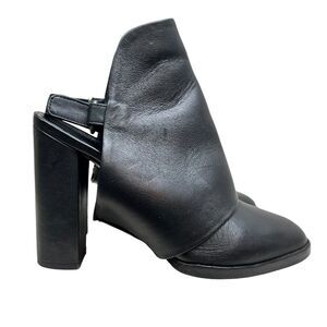 Vince Womens Booties Jody Leather Slingback Block Heel Black Sz 6M Made in Italy